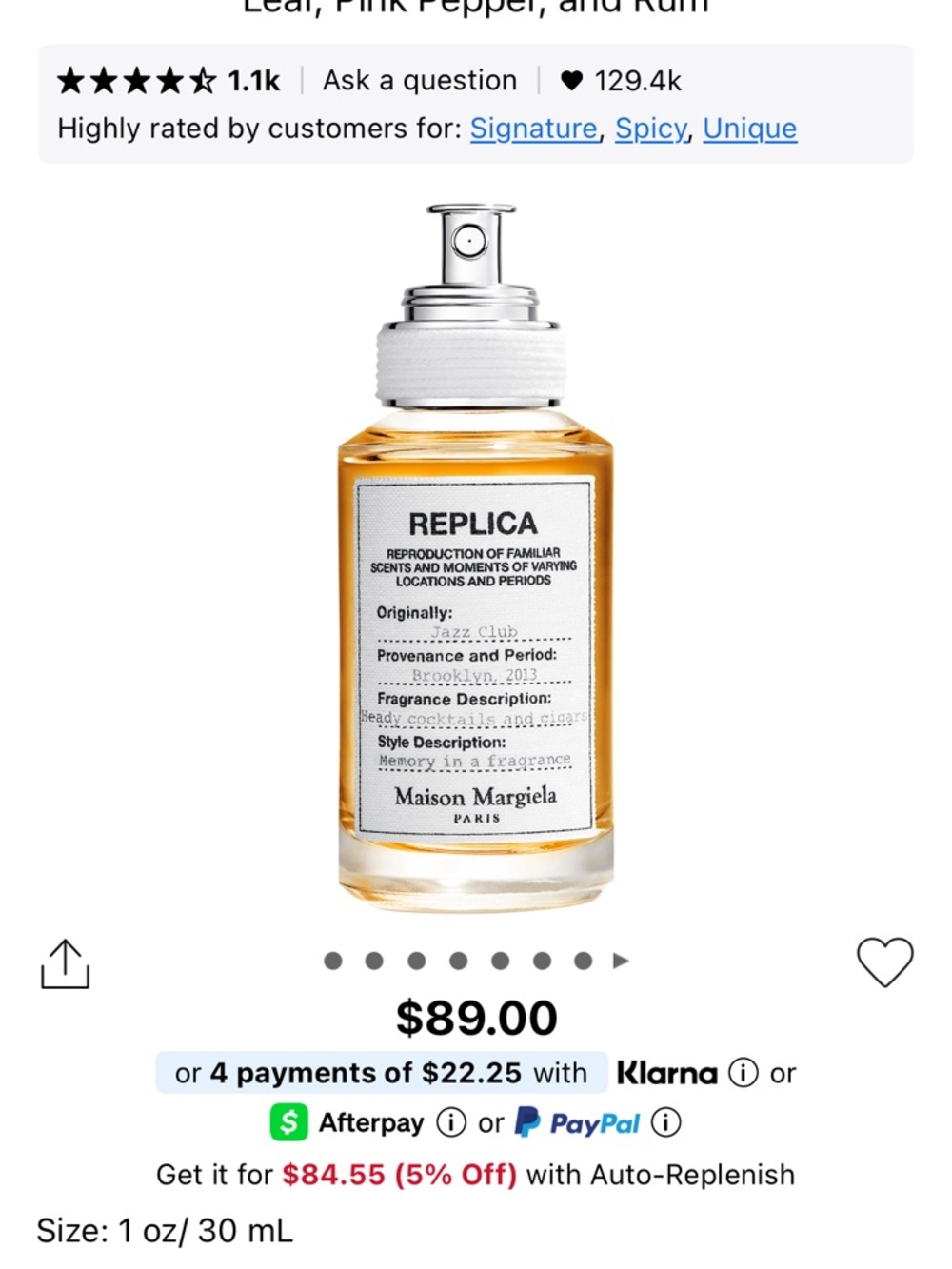 Maison Martin Margiela Replica Eau de Toilette — Amber/White